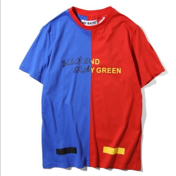 Red and blue off white shirt Clearance